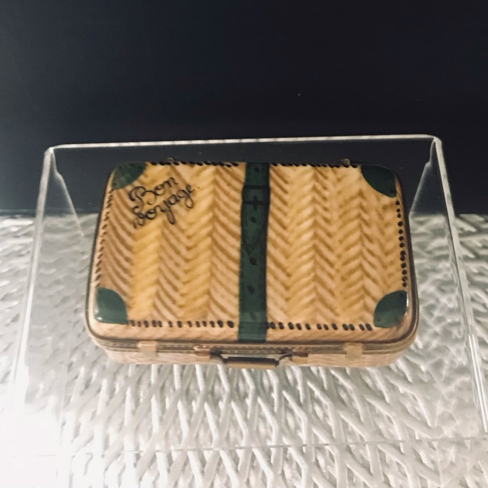 Limoges, Limited Collection, Signed, Bon Voyage Travel Suitcase